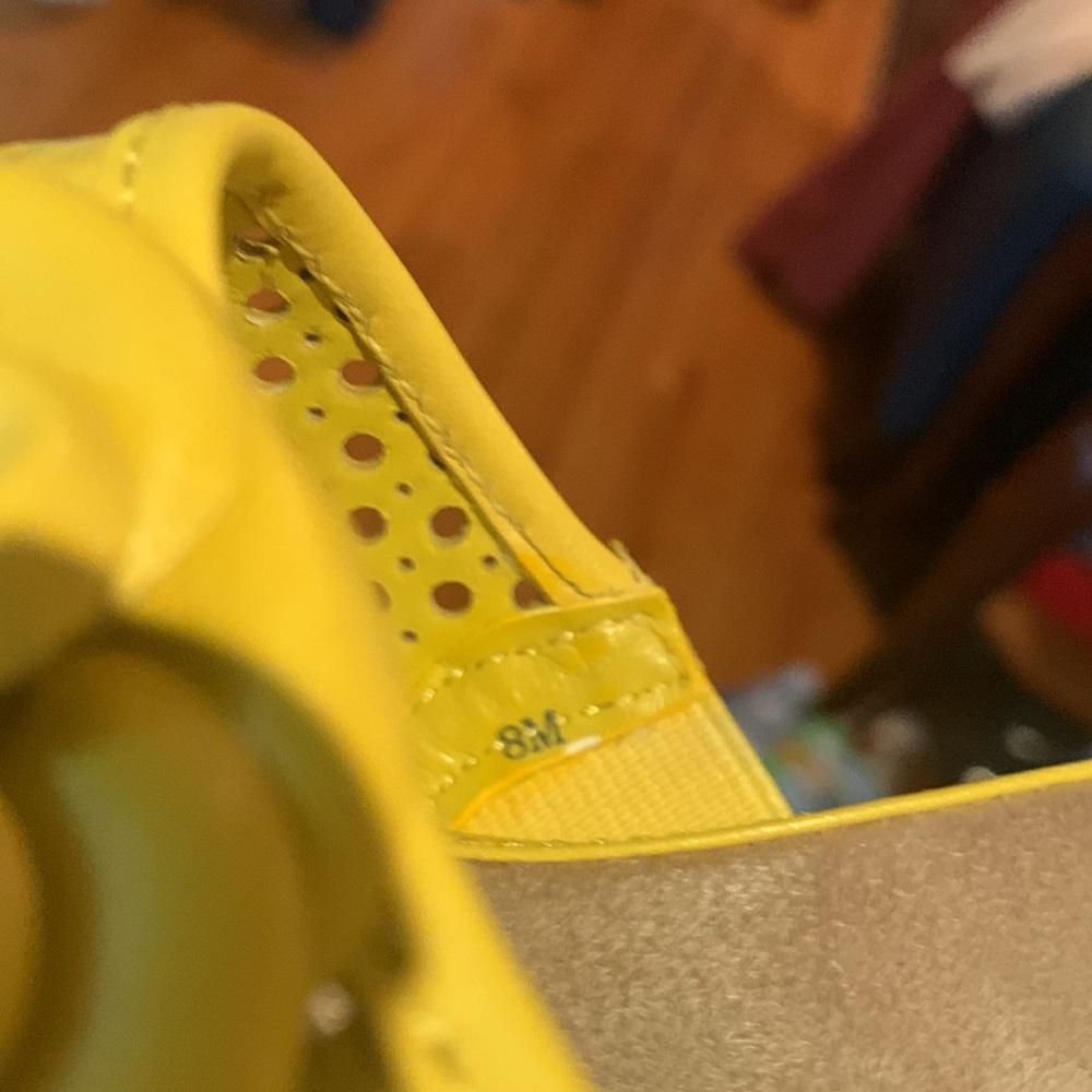 Anne Klein Yellow Floral Slide Sandals - Picture 5 of 5